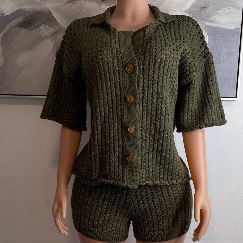 Fashion Nova Olive Knit Set